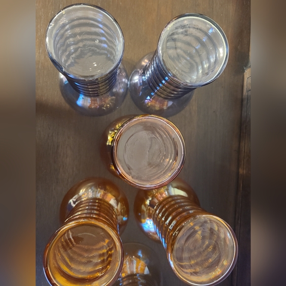 Dunbar Aramis 1930s Ringed 5" Tumbler Iridescent Glasses 11 oz - Picture 9 of 9